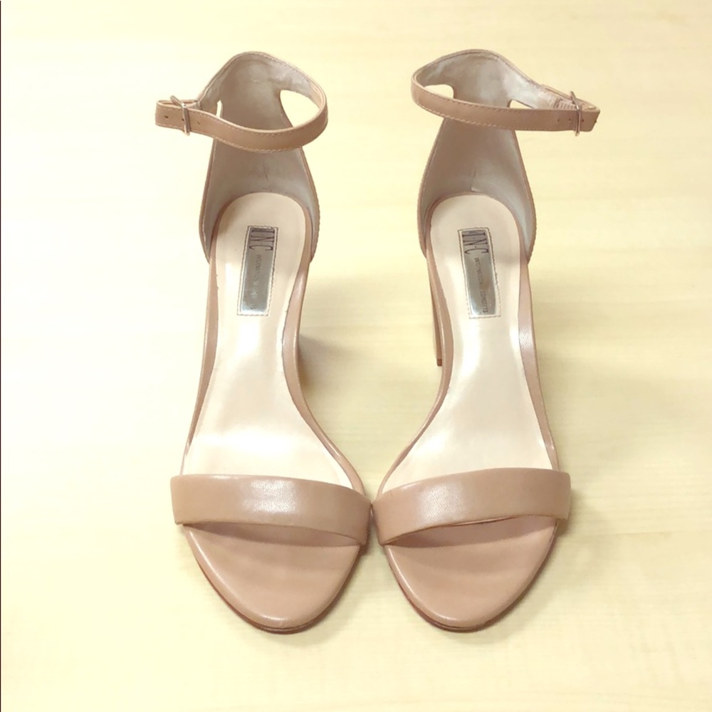 Nude block heels